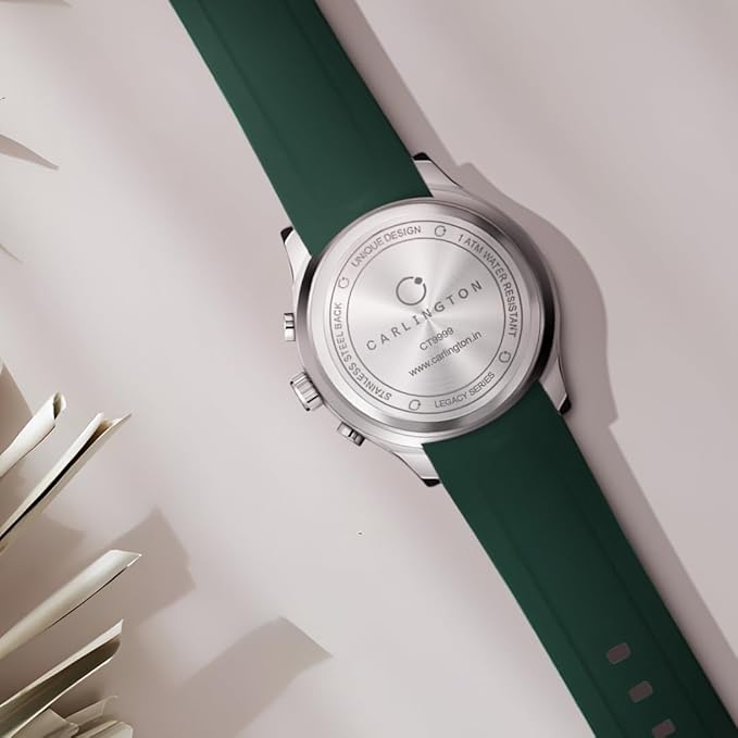 Carlington Legacy Series Analog Wrist Watches with Chronograph & Silicone Strap for Men - CT 9999