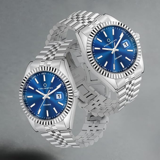 Carlington Analog Men's Watch with Stainless Steel Chain Strap, Multi-Color Dial Options, Premium Gift Watch for Men – Stylish Casual & Formal Wrist Watch - CT 8811