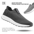 HAUX Men’s Slip-On Running Shoes | Lightweight Sports Sneakers with Memory Foam Cushioning | Walking, Gym, Jogging, Training | Ultra Comfort & Style