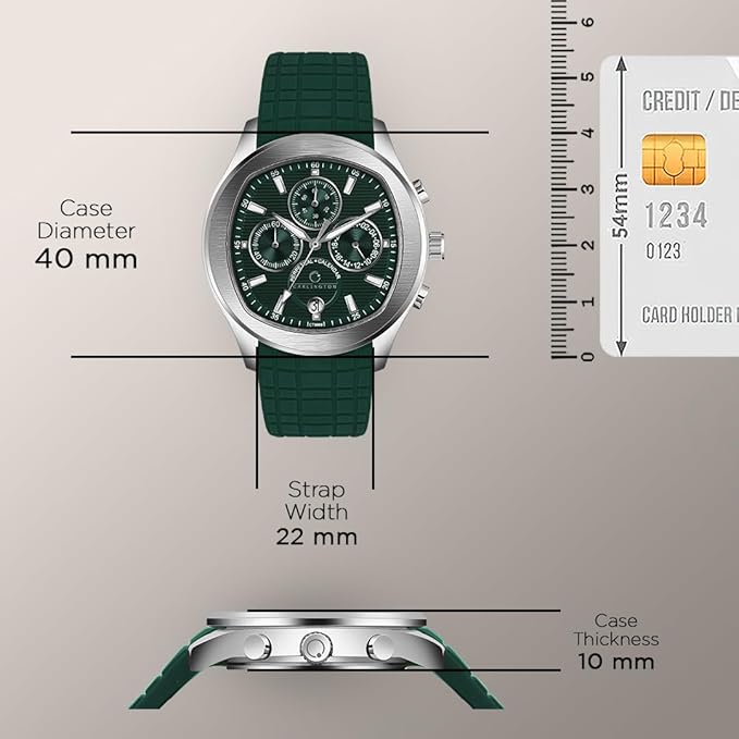 Carlington Legacy Series Analog Wrist Watches with Chronograph & Silicone Strap for Men - CT 9999