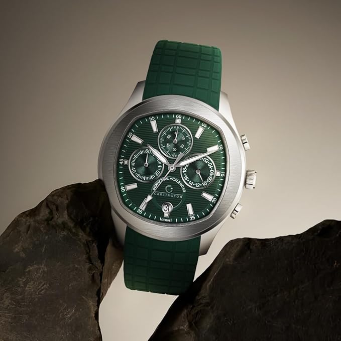 Carlington Legacy Series Analog Wrist Watches with Chronograph & Silicone Strap for Men - CT 9999