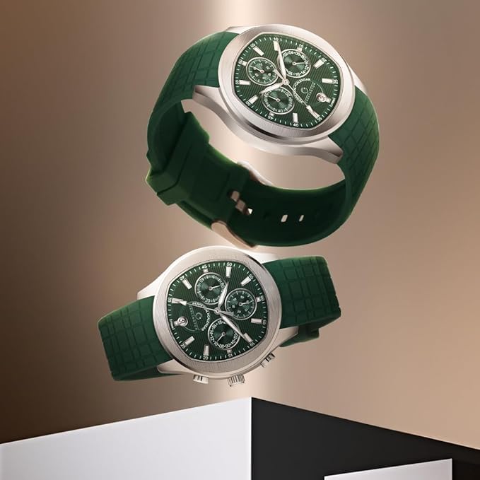 Carlington Legacy Series Analog Wrist Watches with Chronograph & Silicone Strap for Men - CT 9999