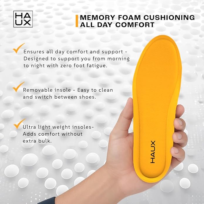 HAUX Men’s Slip-On Running Shoes | Lightweight Sports Sneakers with Memory Foam Cushioning | Walking, Gym, Jogging, Training | Ultra Comfort & Style