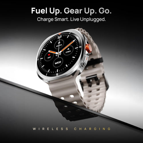 Fire-Boltt Axiom Round Smart Watch 1.43″ Super AMOLED Display with Always‑On Mode, Bluetooth Calling, Rotating Crown, SPO₂ &amp; Heart Rate Monitor, IP67 Waterproof Silicone Smartwatch for Men - White