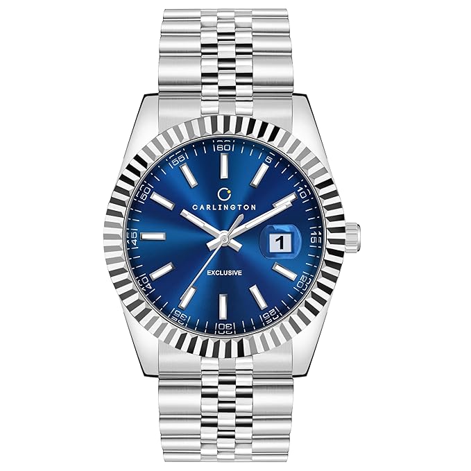 Carlington Analog Men's Watch with Stainless Steel Chain Strap, Multi-Color Dial Options, Premium Gift Watch for Men – Stylish Casual & Formal Wrist Watch - CT 8811