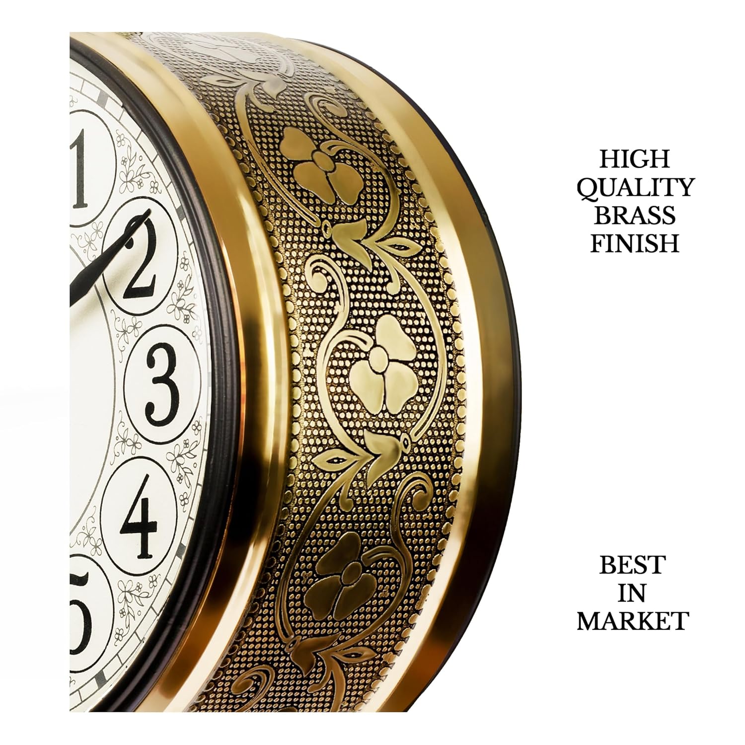 CRAFTEL Metal Analog Double Sided Vintage Railway Station Wall Clock Platform Hanging Clock for Living Room Home Office (Shiny Gold_8 Inches)