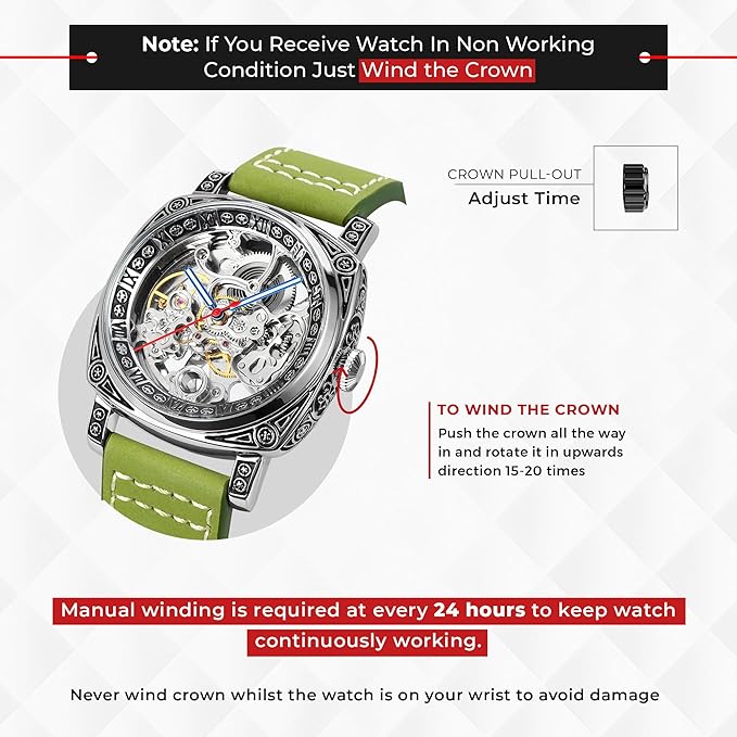 Skmei 9271 Men's Automatic Analog Watch, 30M Water-Resistant, Zinc Alloy Case, Leather Band, Glass Crystal, 42mm Case Width - 9271